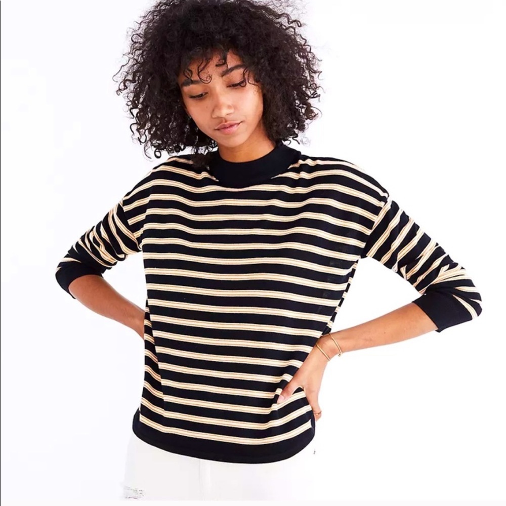 Madewell mock neck striped sweater